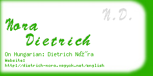 nora dietrich business card